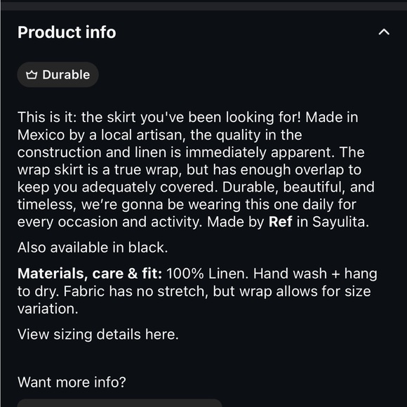 Taupe Linen Wrap Skirt - Picture 4 of 4